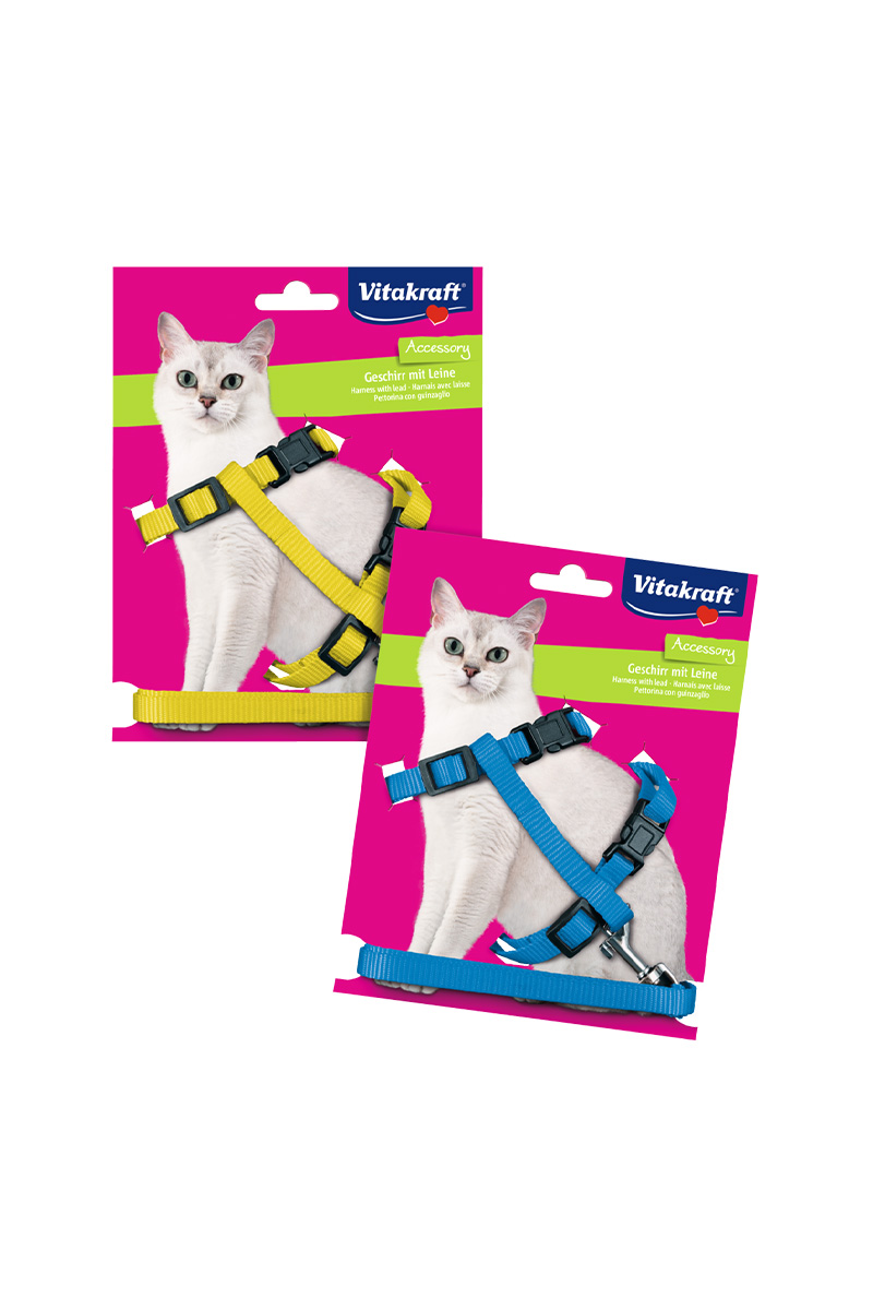 VITAKRAFT CAT HARNESS WITH LEASH A PACK OF 2