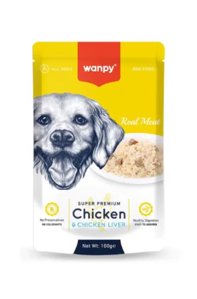 Wanpy Fellits In Jelly Chicken&Chicken Liver for dog 