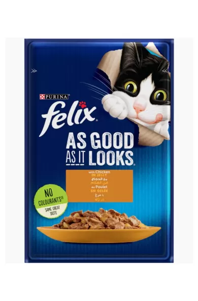 PURINA FELIX As Good as it Looks Chicken in Jelly Wet Cat Food Pouch - 85g