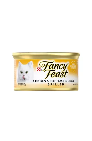 Purina FANCY FEAST Adult Grilled Chicken & Beef Feast in Gravy Gourmet Wet Cat Food - 85g