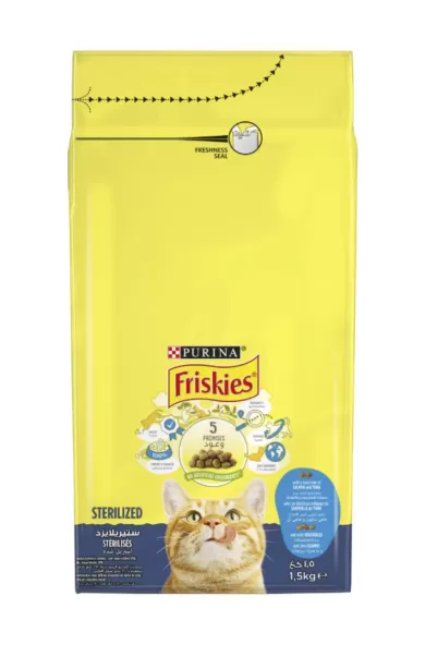 Purina Friskies Neutered Cat Salmon & Vegetables Dry Food - 1.5kg
