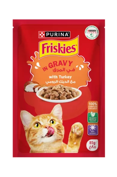 Purina Friskies Turkey Chunks in Gravy Wet Cat Food Pouch - 85g