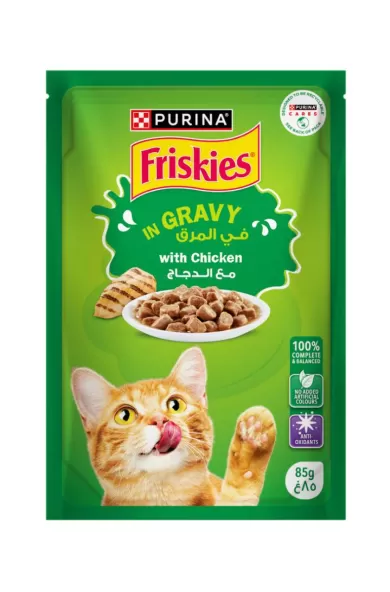 Purina Friskies Chicken Chunks in Gravy Wet Cat Food Pouch - 85g