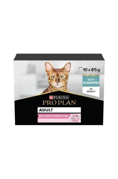 Purina Pro Plan Delicate Digestion Ocean Fish Adult Wet Cat Food - 10x85g