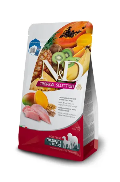 Farmina N&D Tropical Chicken & Tropical Fruits Adult Dog Medium & Maxi 10Kg