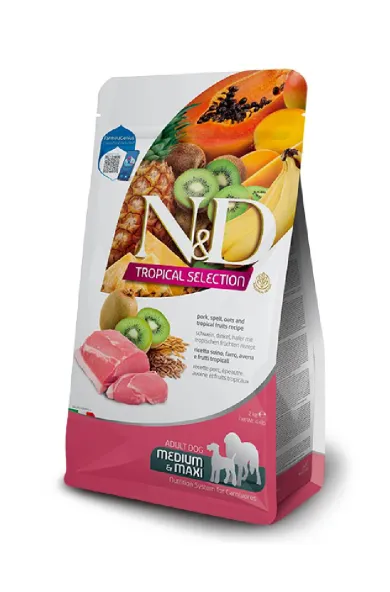 FARMINA N&D Tropical Pork and tropical fruits Adult Dog Medium & Maxi 10Kg