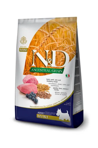 FARMINA N&D Ancestral Grain Lamb & Blueberry Adult Dog Mini 2.5Kg