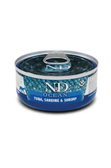 Farmina N&D Ocean Tuna, Sardines & Shrimp Adult Cat Wet Food 70g