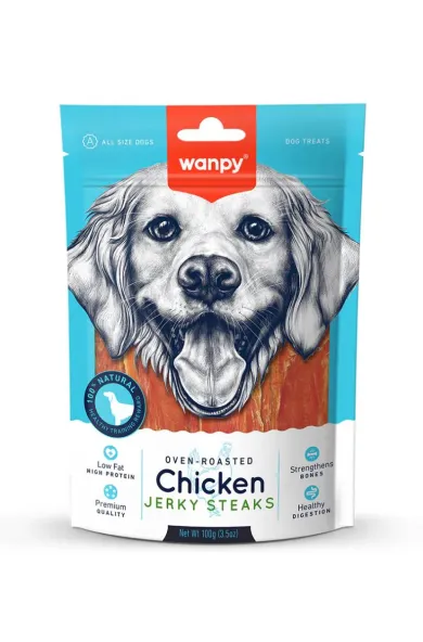 Wanpy Dog Chicken Jerky Steaks 100g