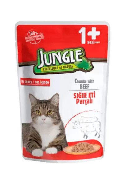 Jungle Pouch Adult Beef in Gravy