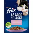 PURINA FELIX As Good as it Looks Trout and Green Bean in Jelly Wet Cat Food Pouch - 85g