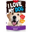 I Love My Dog Chunks With Beef - 1.23 KG