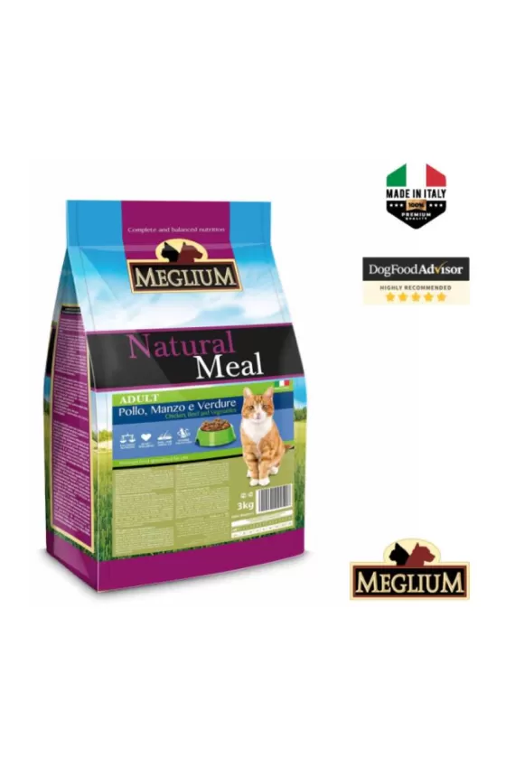 MEGLIUM CAT CHICKEN-BEEF-VEGETABLES 3KG