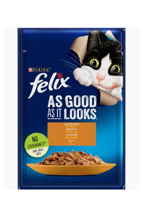 PURINA FELIX As Good as it Looks Chicken in Jelly Wet Cat Food Pouch - 85g