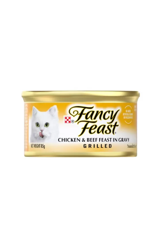 Purina FANCY FEAST Adult Grilled Chicken & Beef Feast in Gravy Gourmet Wet Cat Food - 85g