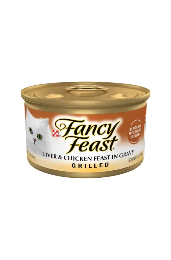 Purina FANCY FEAST Adult Grilled Liver & Chicken Feast in Gravy Gourmet Wet Cat Food - 85g
