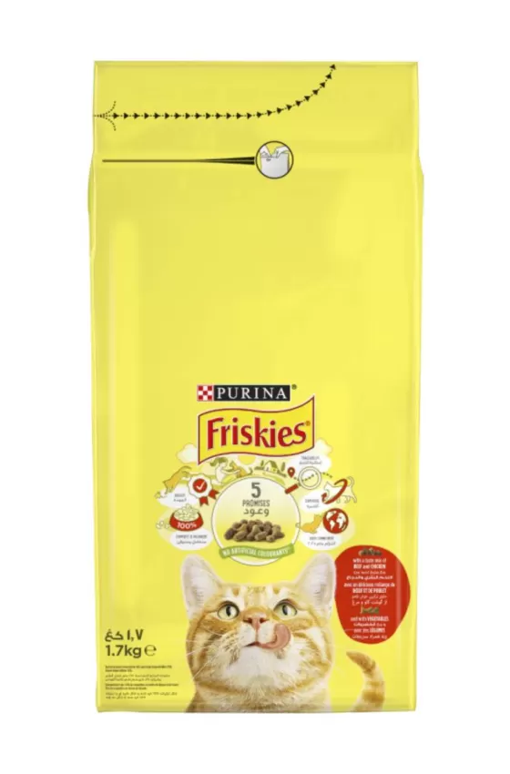 Purina Friskies Cat Beef, Chicken & Vegetables - 1.7kg
