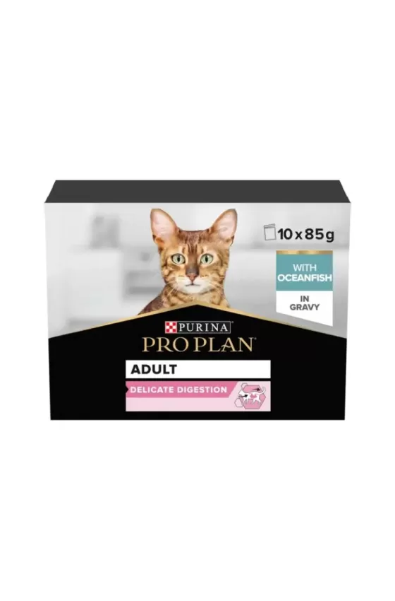 Purina Pro Plan Delicate Digestion Ocean Fish Adult Wet Cat Food - 10x85g
