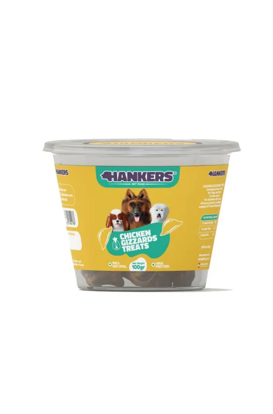 Hankers Dog Treat Jerky Chicken Gizzards
