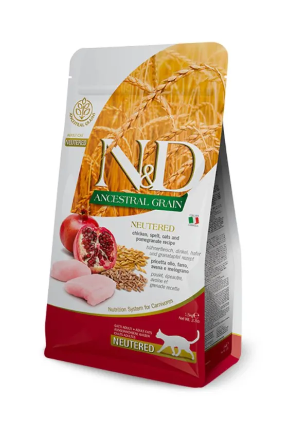 FARMINA N&D Ancestral Grain Neutered Chicken & Pomegranate 1.5Kg