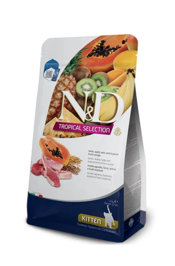 Farmina N&D Lamb, Spelt, Oats & Tropical Fruits Feline Kitten 1.5Kg