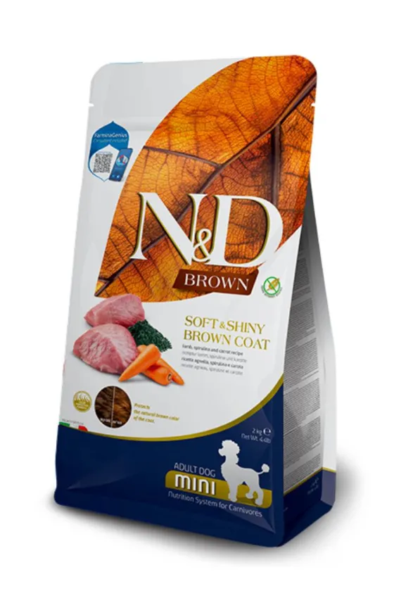 Farmina Dog N&D Brown Lamb Spirulina Carrot Adult mini 2.kg