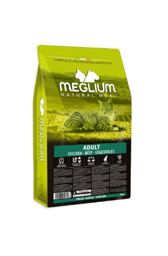 MEGLIUM CAT ADULT CHICKEN BEEF VEGETAB 1.5KG