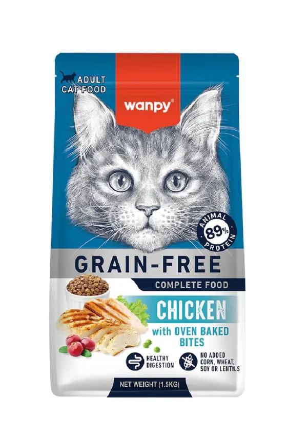 Wanpy Grain Free Dry Food For Adult Cat-Chicken 1.5KG