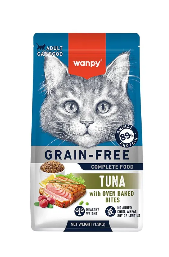 Wanpy Grain Free Dry Food For Adult Cat-Tuna 1.5KG