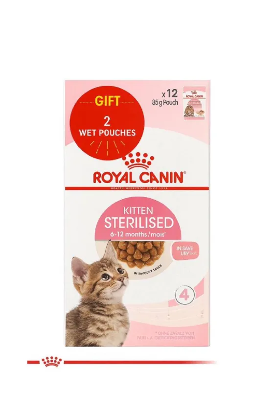 Royal Canin Cat Wet kitten Sterilized Gravy 85g 10+2 Pouches Gift