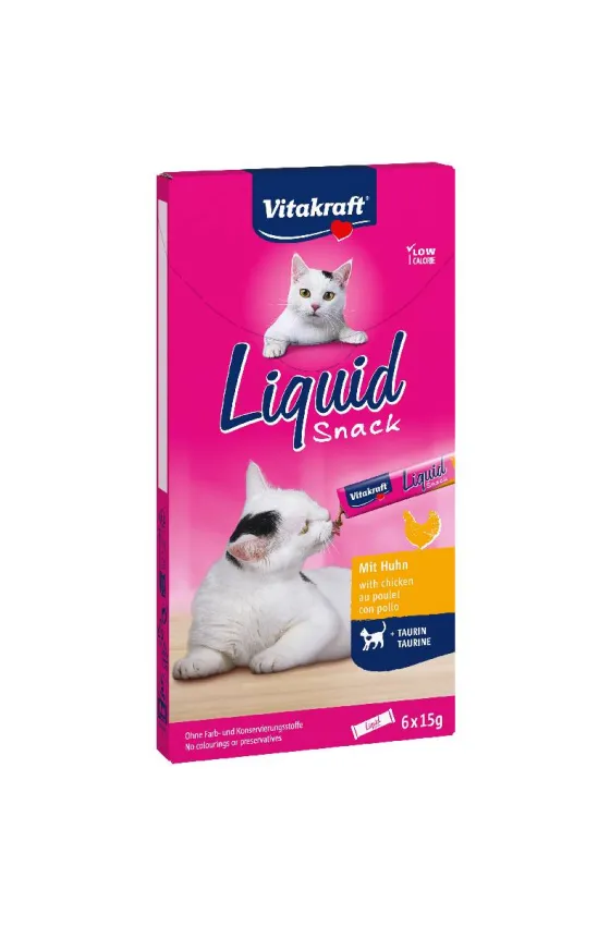 VITAKRAFT CAT LIQUID SNACK CHICKEN & TAURIN 5X15G