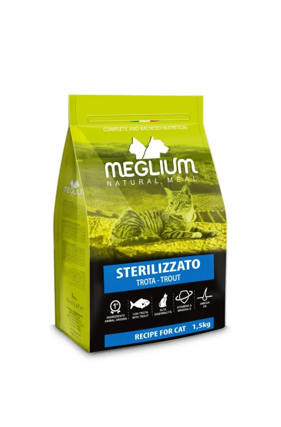 MEGLIUM CAT ADULT STERILIZED CHICKEN AND FISH 1.5KG