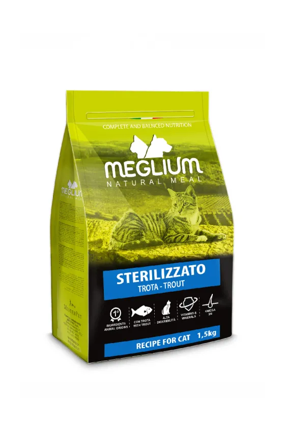 MEGLIUM CAT ADULT NEUTERED TROUT 1.5KG