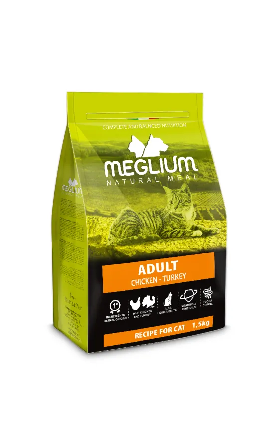 MEGLIUM CAT ADULT CHICKEN & TURKEY 1.5KG