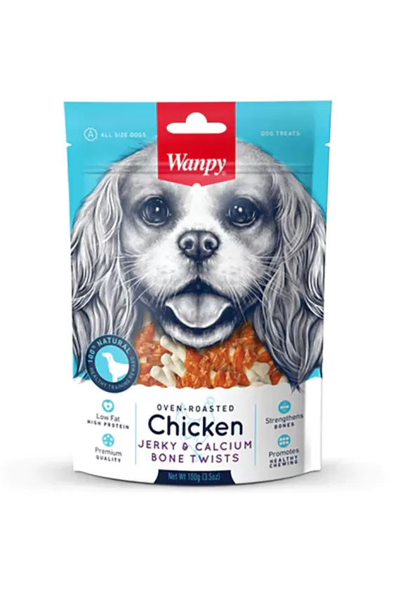 Wanpy Dog Chicken Jerky & Calcium Bone Twists