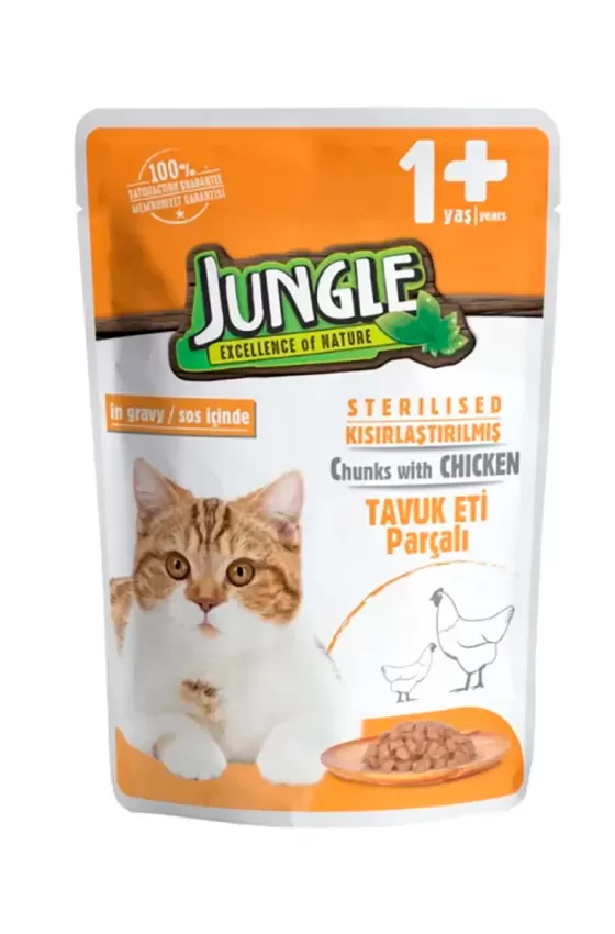 Jungle Pouch Adult Sterilized Chicken in Gravy